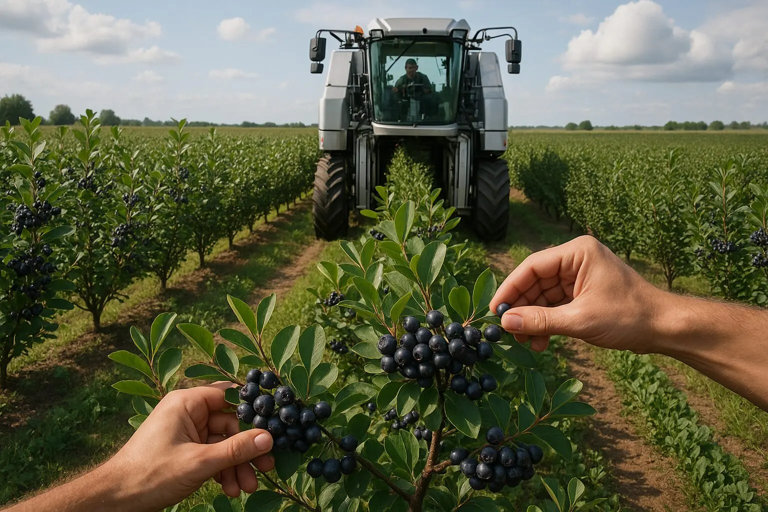 Aronia-Ernte – Maschine oder Handarbeit