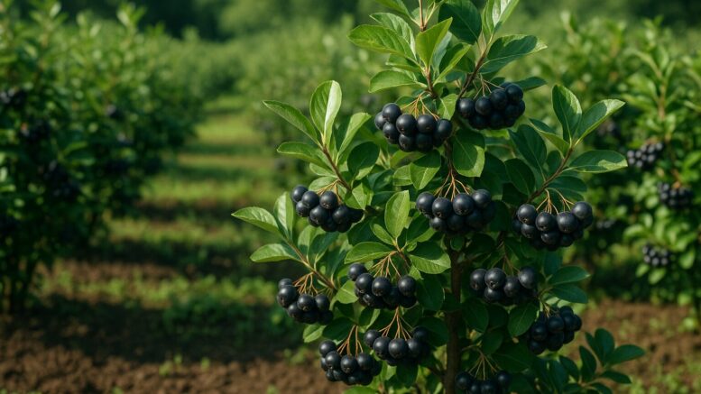 Bio-Aroniapflanzen aus eigener Aufzucht – kräftige Jungpflanzen mit grünem Blattwerk
